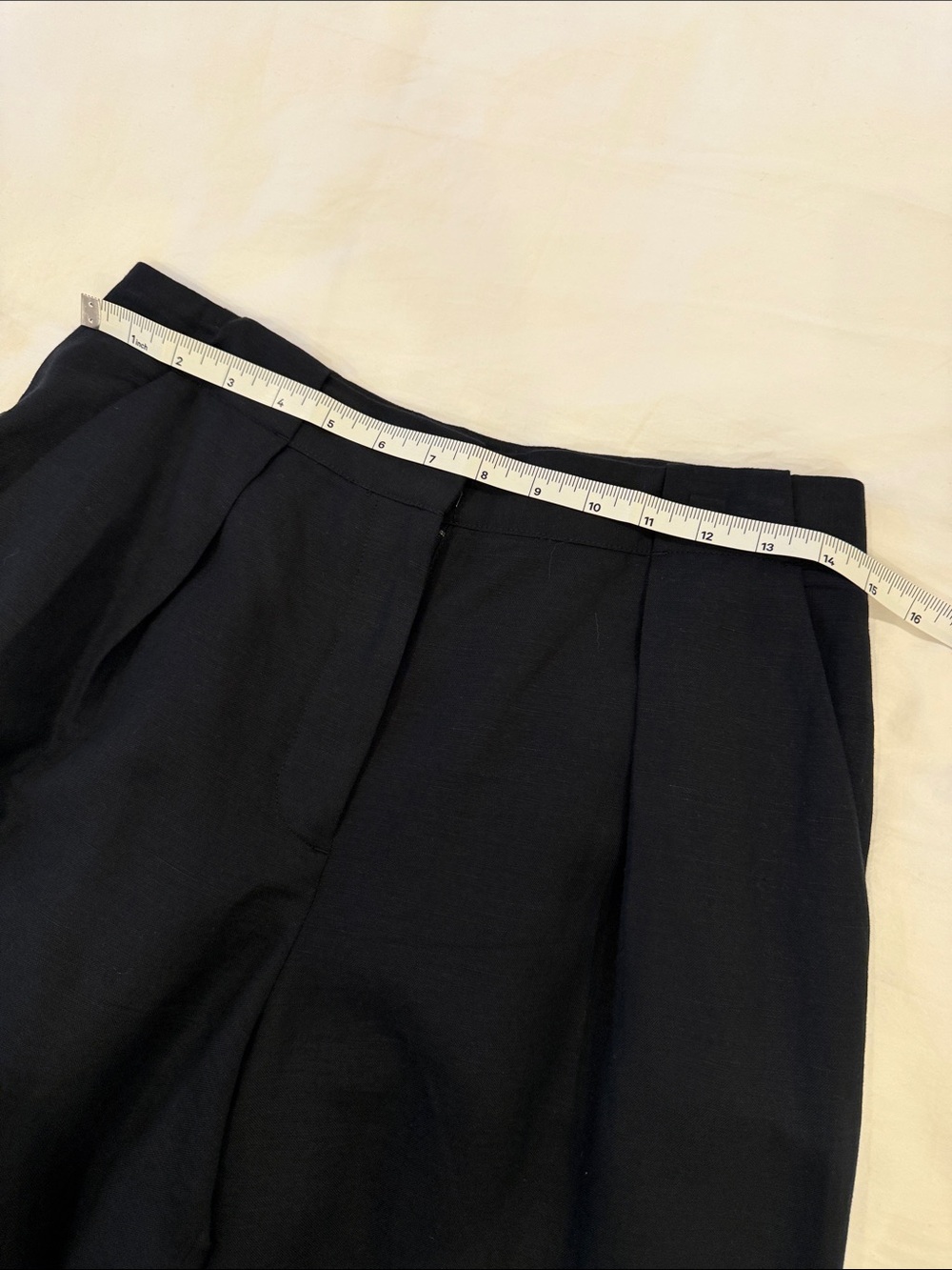 Club Monaco Black Wide-Leg High-Rise Trousers Linen Blend - Picture 5 of 8
